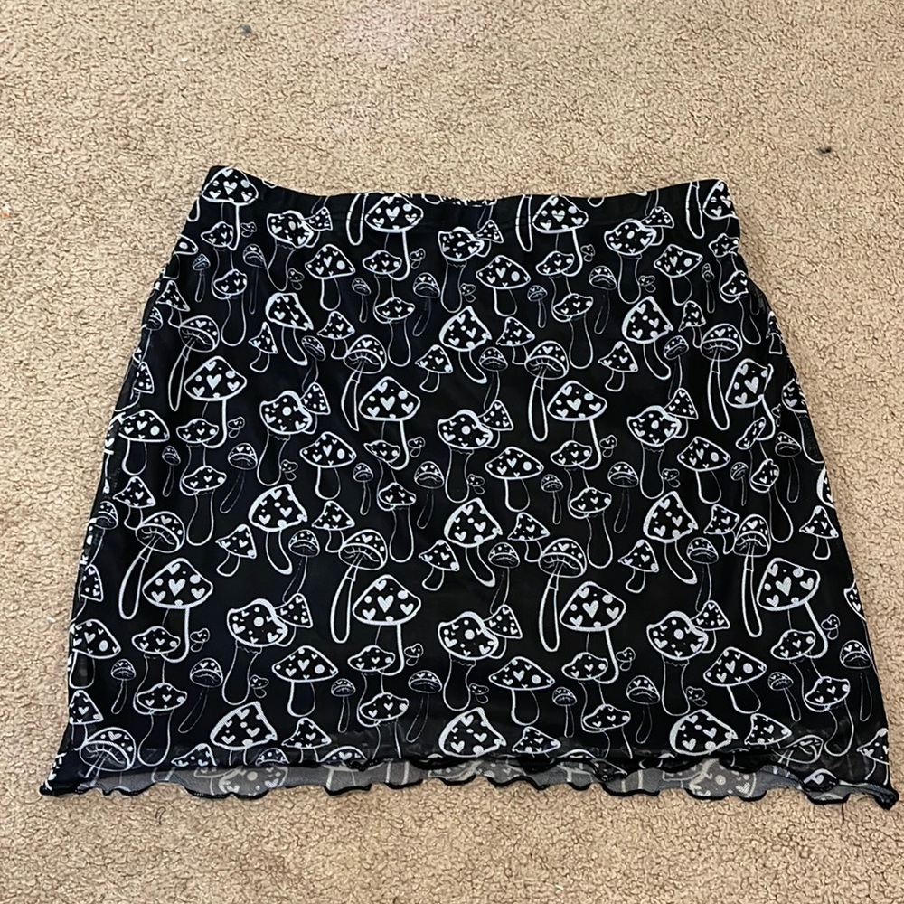 mushroom mini skirt